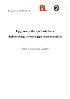 Epigramaty Macieja Kazimierza Sarbiewskiego w świetle jego teorii poetyckiej