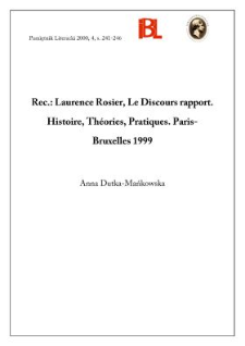 Laurence Rosier, Le Discours rapporté : histoire, théories, pratiques. Paris-Bruxelles 1999