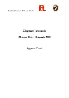 Zbigniew Jarosiński (21 marca 1946 - 13 stycznia 2000)