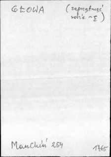 Kartoteka Słownika języka polskiego XVII i 1. połowy XVIII wieku; Głowa - Głoźny