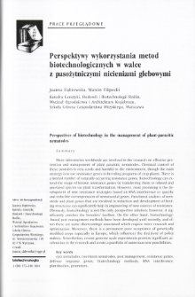 Perspectives of biotechnology in the management of plant-parasitic nematodes