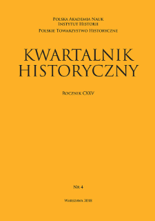 Kwartalnik Historyczny R. 125 nr 4 (2018), Title pages, Contents, Contents of vol. CXXV