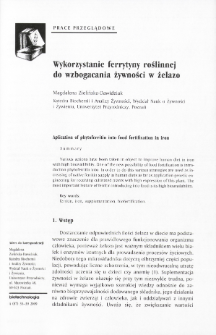 Aplication of phytoferritin into food fortification in iron