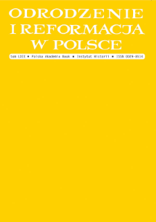 Odrodzenie i Reformacja w Polsce T. 62 (2018), Title pages, Contents