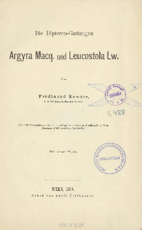 Die Dipteren-Gattungen Argyra Macq. und Leucostola Lw.