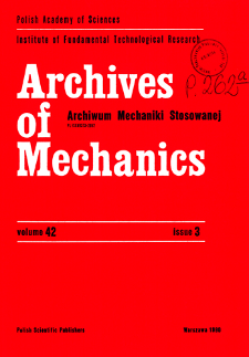 Archives of Mechanics Vol. 42 nr 3 (1990)
