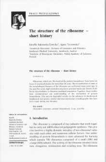 The structure of the rihosome - short history