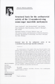 Structural basis for the antibacterial activity of the 12-membered-ring mono-sugar macrolide methymycin