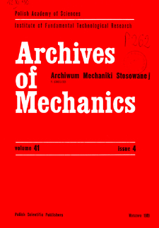 Archives of Mechanics Vol. 41 nr 4 (1989)