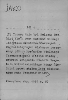 Kartoteka Słownika języka polskiego XVII i 1. połowy XVIII wieku; Jako2