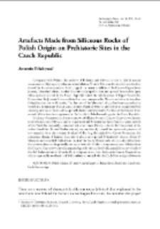 Artefacts Made from Siliceous Rocks of Polish Origin on Prehistoric Sites in the Czech Republic