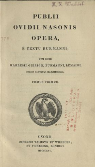 Publii Ovidii Nasonis Opera. T. 1