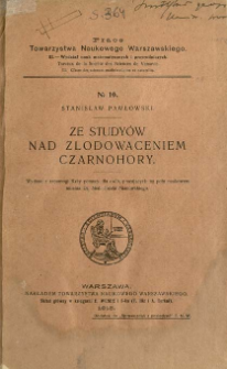 Ze studyów nad zlodowaceniem Czarnohory