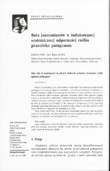 The role of jasmonates in plants&rsquo; induced systemie resistance (ISR) against pathogens