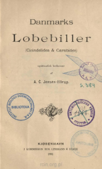 Danmarks Lobebiller (Cicindelides & Carabides) systematisk beskrevne