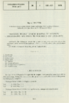 "Ekologia Polska" (Polish Journal of Ecology) - bibliography and index to volumes I-XXV (1953-1977)