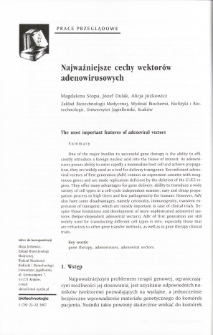 The most important features of adenoviral vectors