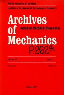 Archives of Mechanics Vol. 53 nr 2 (2001)