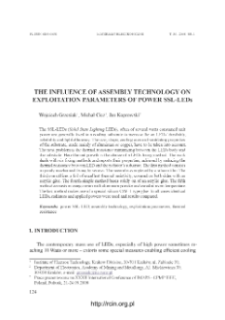 The influence of assembly technology on exploatation parameters of power SSL-LEDs = Wpływ technologii montażu na parametry eksploatacyujne SSL-LED-&oacute;w mocy
