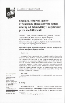 Regulation of gene expression in plasmid vectors: doxocyclin-de- pendent and hypoxia-regulated systems