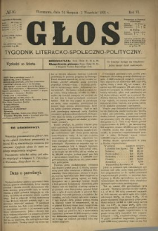 Głos : tygodnik literacko-społeczno-polityczny 1891 N.36