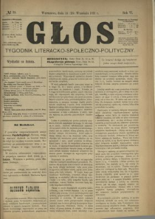 Głos : tygodnik literacko-społeczno-polityczny 1891 N.39