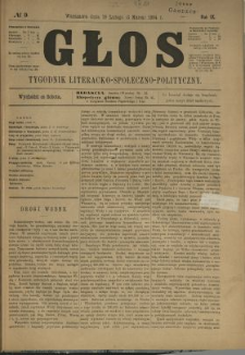 Głos : tygodnik literacko-społeczno-polityczny 1894 N.9