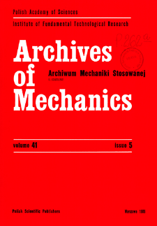 Archives of Mechanics Vol. 41 nr 5 (1989)
