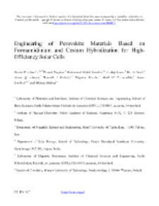 Engineering of Perovskite Materials Based on Formamidinium and Cesium Hybridization for High-Efficiency Solar Cells