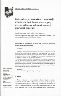 Optimization of transduction of chosen cell lines using adenoviral vectors of the first generation