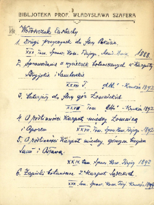 Kartoteka "Biblioteka Prof. Władysława Szafera" : Wołosz-Zan