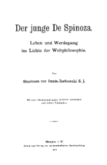 Der junge De Spinoza : Leben und Werdegang im Lichte der Weltphilosophie