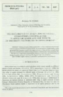 The occurence of Adalia bipunctata (L.) (Coleptera, Coccinellidae) in apple orchards and the effects of different factors on its development