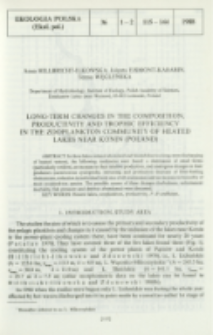 Long-term changes in the composition, productivity and trophic efficiency in the zooplankton community of heated lakes near Konin (Poland)