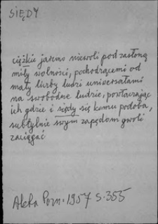 Kartoteka Słownika języka polskiego XVII i 1. połowy XVIII wieku; Siędy - Sirotki