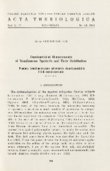 Craniometrical measurements of scandinavian squirrels and their distribution; Pomiary kraniometryczne wiewi&oacute;rek skandynawskich i ich rozmieszczenie