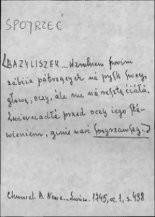 Kartoteka Słownika języka polskiego XVII i 1. połowy XVIII wieku; Spojrzeć - Spos&oacute;b1