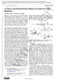 A Thermo‐ and Photo‐Switchable Ruthenium Initiator For Olefin Metathesis