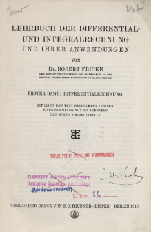 Lehrbuch der Differential- und Integralrechnung und ihrer Anwendungen. Bd. 1, Differentialrechnung