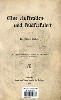Eine Australien- und S&uuml;dseefahrt