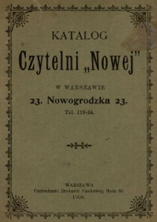 Katalog Czytelni "Nowej" w Warszawie, Nowogrodzka 23