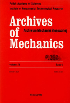 Archives of Mechanics Vol. 51 nr 6 (1999)
