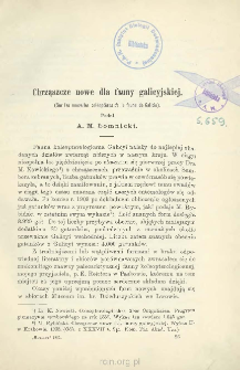 Chrząszcze nowe dla fauny galicyjskiej