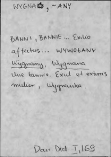 Kartoteka Słownika języka polskiego XVII i 1. połowy XVIII wieku; Wygnać - Wyjść1