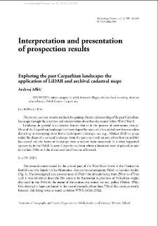 Exploring the past Carpathian landscape: the application of LiDAR and archival cadastral maps
