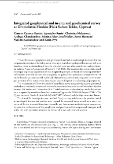 Integrated geophysical and in-situ soil geochemical survey at Dromolaxia-Vizakia (Hala Sultan Tekke, Cyprus)
