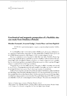 Geochemical and magnetic prospection of a Neolithic site: case study from Dzielnica (Poland)