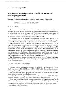 Geophysical investigations of tumuli: a continuously challenging problem