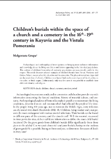 Children burials within the space of a church and a cemetery in the 16th–19th century in Kuyavia and the Vistula Pomerania