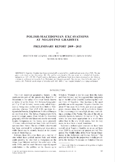 Polish-Macedonian Excavations at Negotino Gradi&scaron;te. Preliminary Report 2009&ndash;2015